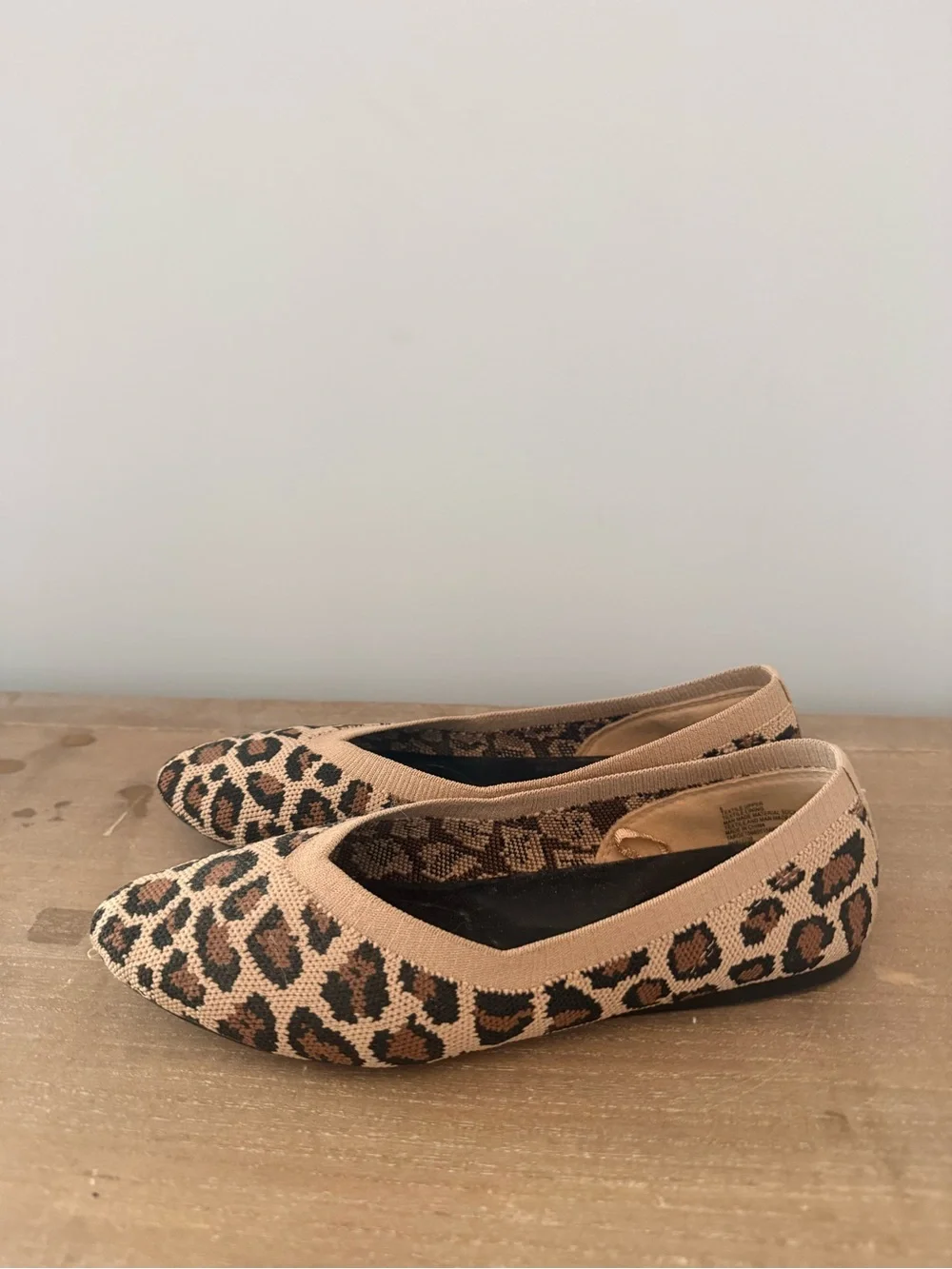 A New Day Leopard Print Pointed Toe Flats - Beige & Brown